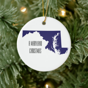 Maryland kerstversiering gepersonaliseerd keramisch ornament