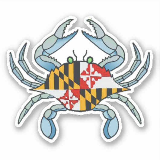 Maryland krab flag sticker (Voorkant)