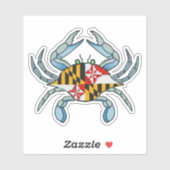 Maryland krab flag sticker (Vel)