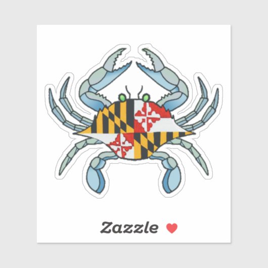 Maryland krab flag sticker (Vel)
