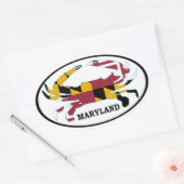 Maryland Krab Vlag Ovaal Decal (set van 4) Ovale Sticker (Envelop)