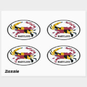 Maryland Krab Vlag Ovaal Decal (set van 4) Ovale Sticker (Vel)