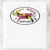 Maryland Krab Vlag Ovaal Decal (set van 4) Ovale Sticker (Tas)