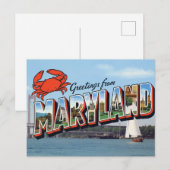 Maryland Krabbenbrug Kust Briefkaart (Voorkant / Achterkant)