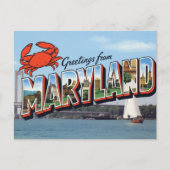 Maryland Krabbenbrug Kust Briefkaart (Voorkant)