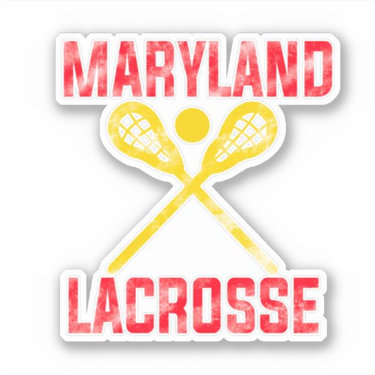 Maryland Lacrosse Typografie Design Sticker (Voorkant)