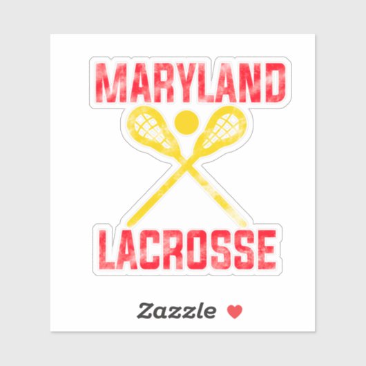 Maryland Lacrosse Typografie Design Sticker (Vel)