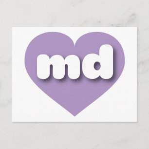 Maryland lavender hart - Ik hou van melk Briefkaart