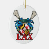 Maryland Lax Blue Crab Crest Keramisch Ornament (Rechts)