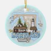 Maryland Lighthouse aangepaste naam ornament (Voorkant)