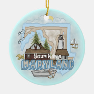 Maryland Lighthouse aangepaste naam ornament
