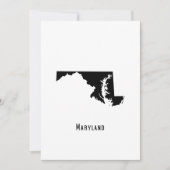 Maryland Map - Black and White Modern Maryland Map Kaart (Voorkant)