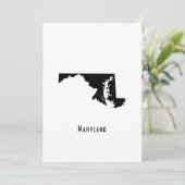 Maryland Map - Black and White Modern Maryland Map Kaart (Staand voorkant)