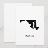 Maryland Map - Black and White Modern Maryland Map Kaart (Voorkant / Achterkant)