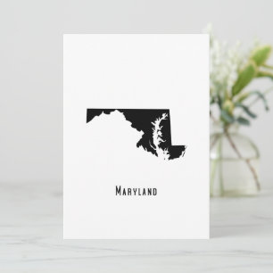 Maryland Map - Black and White Modern Maryland Map Kaart
