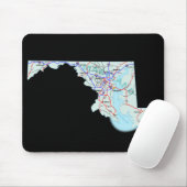 Maryland Map Mousepad Muismat (Met muis)