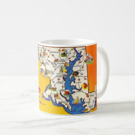  Maryland Map Postcard Mug Koffiemok