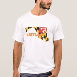 Maryland Map Shaped State Flag Marylander Flags T-shirt