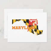 Maryland Map Shaped State Flag Name Marylander Briefkaart (Voorkant / Achterkant)
