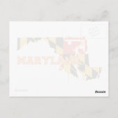 Maryland Map Shaped State Flag Name Marylander Briefkaart (Achterkant)