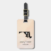 Maryland Map Wedding Bagagelabel, Couple's Name Bagagelabel (Voorkant verticaal)