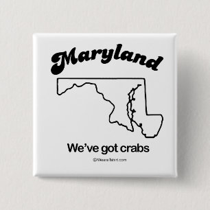 MARYLAND - "MARYLAND STATE MOTTO" T-shirts en Gea Vierkante Button 5,1 Cm