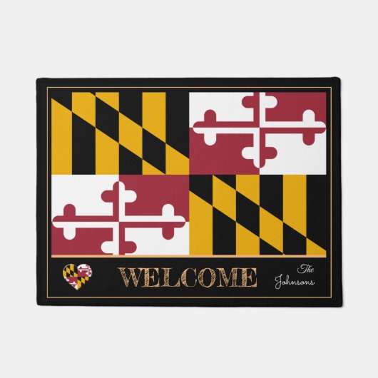 Maryland & Maryland Vlag huis mat/sport Verenigde  Deurmat (Voorkant)