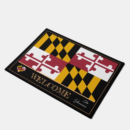 Maryland & Maryland Vlag huis mat/sport Verenigde  Deurmat (Schuin)
