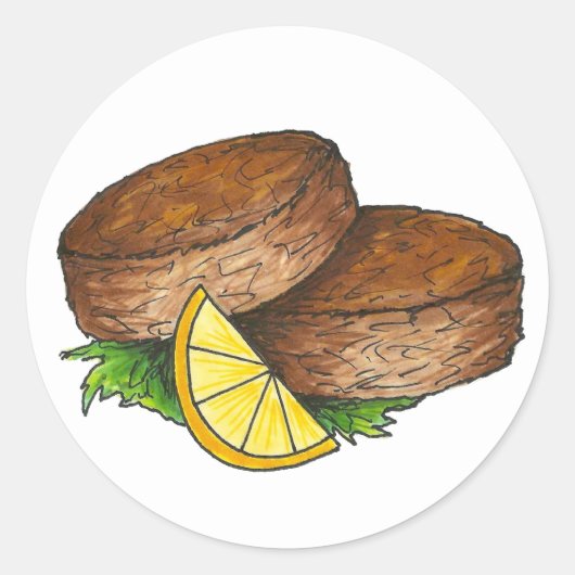 Maryland MD Crab Cake Cakes Spicy Crabcake Ronde Sticker (Voorkant)