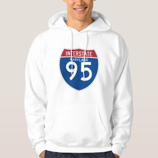 Maryland MD I-95 Interstate Highway Shield - Hoodie (Voorkant)