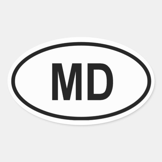 Maryland "MD" Ovale Sticker (Voorkant)
