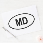 Maryland "MD" Ovale Sticker (Envelop)