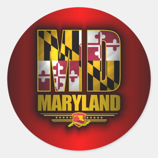 Maryland (MD) Ronde Sticker (Voorkant)