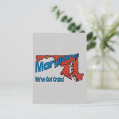 Maryland MD US Motto ~ We hebben krabben Briefkaart (Staand voorkant)