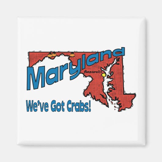 Maryland MD US Motto ~ We hebben krabben Magneet (Voorkant)