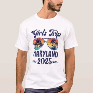 Maryland Meisjes Trip Strand Vakantie 2025 Matchin T-shirt