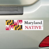 Maryland Native Bumpersticker (Op auto)