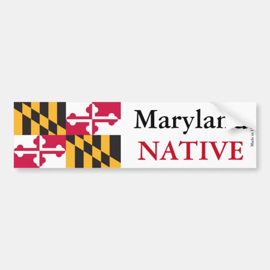 Maryland Native Bumpersticker (Voorkant)