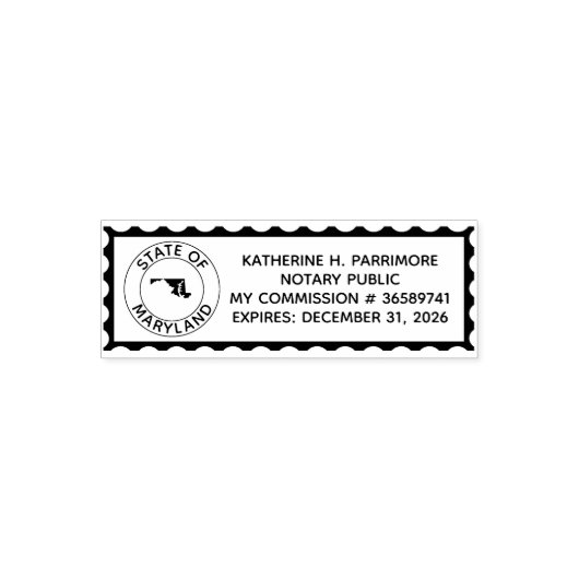 Maryland notaris openbare zelf inkt rubberen stemp  zelfinktende stempel (Design)