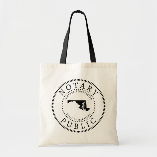 Maryland Notaris Publiek Gepersonaliseerd Tote Bag (Voorkant)