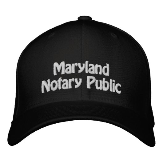 Maryland Notarisch publiek geborduurd Baseball Pet (Voorkant)