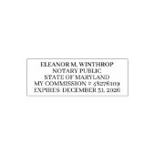 Maryland Notary Public  Zelfinktende Stempel (Design)