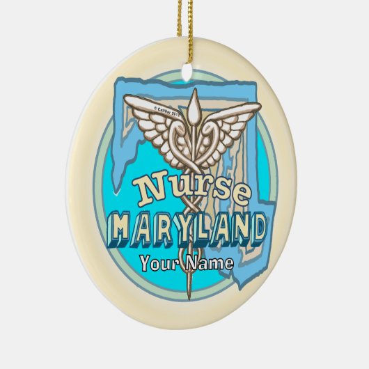 Maryland Nurse Caduceus  Keramisch Ornament (Rechts)