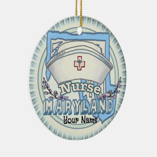 Maryland Nurse Keramisch Ornament (Rechts)