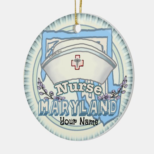 Maryland Nurse Keramisch Ornament (Links)