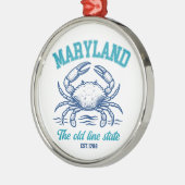 Maryland Old Line State Crab Graphic Metalen Ornament (Links)