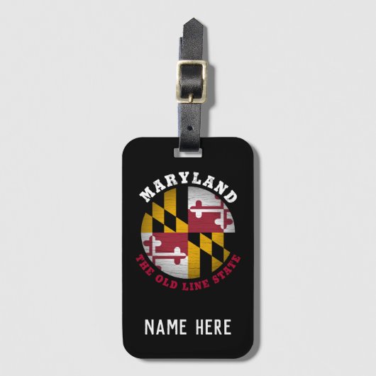 MARYLAND OLD LINE STATE FLAG BAGAGELABEL (Voorkant (verticaal))