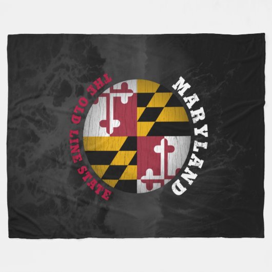 MARYLAND OLD LINE STATE FLAG FLEECE DEKEN (Voorkant (Horizontaal))