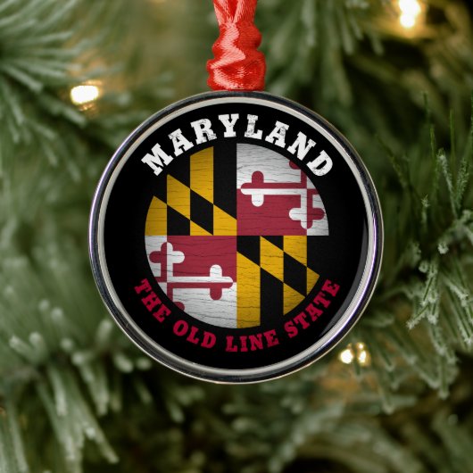 MARYLAND OLD LINE STATE FLAG METALEN ORNAMENT (Boom)