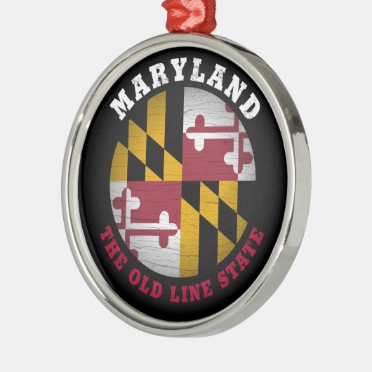 MARYLAND OLD LINE STATE FLAG METALEN ORNAMENT (Links)